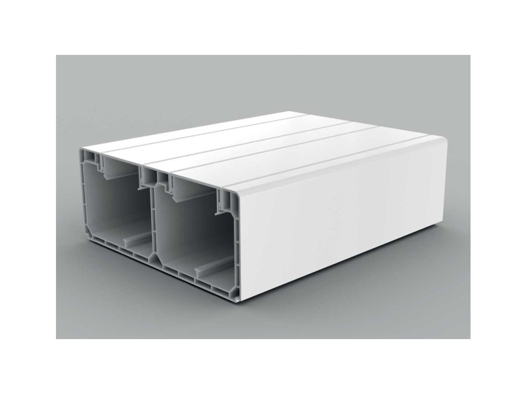 Parapetná lišta biela s prepážkou 158x64mm 2m PK 160X65 D_HD KOPOS