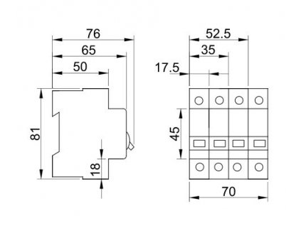 Modulárny vypínač 2P 63A TIK2-63 Tracon