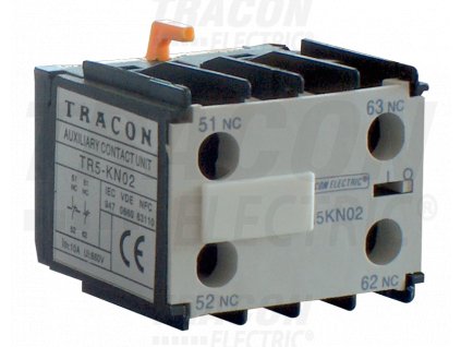 Blok čelných pomocných kontaktov k miniatúrnym stykačom TR1K 230V, 50Hz, 2A, 2×NC TR5KN02