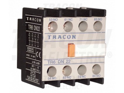 Blok čelných pomocných kontaktov k stykačom TR1D/F a TR1E 230V, 50Hz, 2A, 1×NC+3×NO TR6DN31