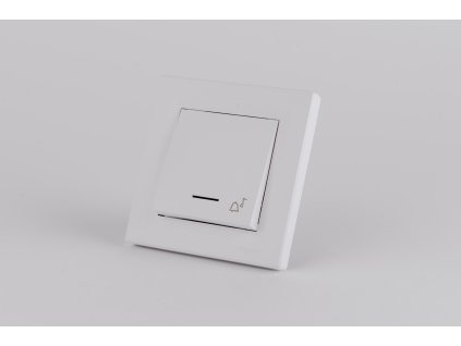 Zvončekové tlačidlo 1/0So s piktogramom zvončeka a podsvietením ASFORA BS biele EPH1700121