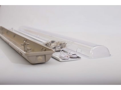 Prachotesné svietidlo 120cm 2x36W IP65 priehľadné na obojstranné LED trubice AN33