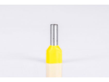 Žltá dvojitá izolovaná lisovacia dutinka L=14mm 2x6mm E22I