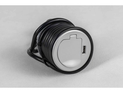 Zapustená stolová zásuvka 1x230V + USB OTIO 760098