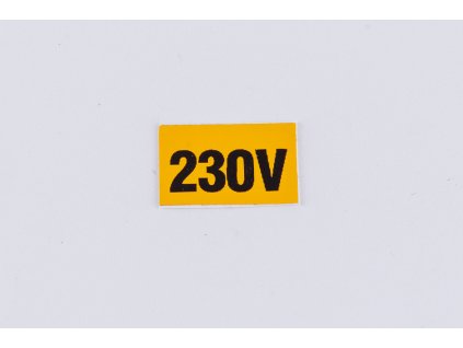 Samolepka "230V" žltá