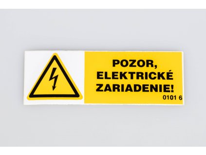 Samolepka "Pozor elektrické zariadenie" žltá 105x35mm
