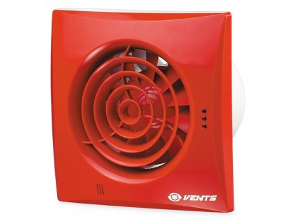 Červený tichý ventilátor domový 97m3/h 100QUIETRED guličkové ložisko
