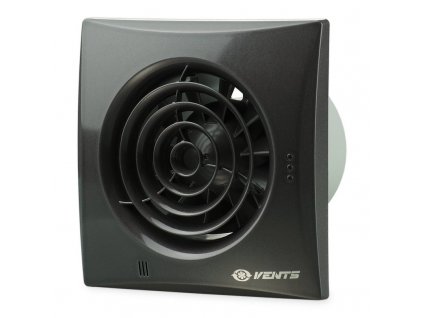 Čierny tichý ventilátor domový 97m3/h 100QUIETBLACK guličkové ložisko