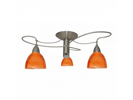 CARRAT kovové stropné svietidlo točené oranžová/chróm 3xE14 12039