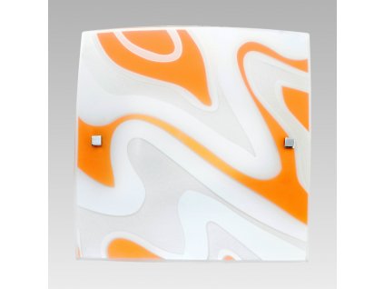 ORIX stropné štvorcové svietidlo sklenené oranžové 380x380 2xE27 1387