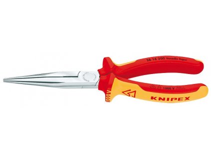 Pologuľaté kliešte s britmi úzke ploché 200mm VDE 1000V 2616200 KNIPEX