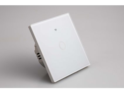 Wifi sklenený dotykový vypínač č.1 biely IP45 PL5486