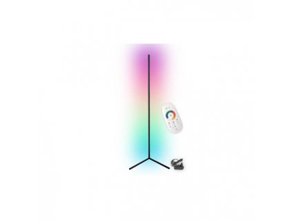 RGB LED stojatá lampa s diaľkovým ovládačom 20W 140cm čierna PL0297