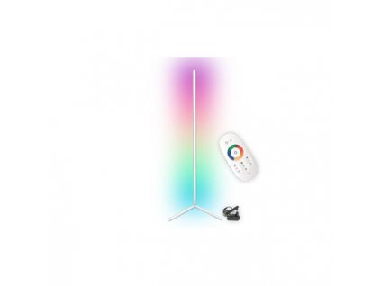 RGB LED stojatá lampa s diaľkovým ovládačom 20W 140cm biela PL0293