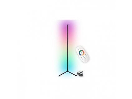 RGB LED stojatá lampa s diaľkovým ovládačom 20W 140cm čierna PL0193