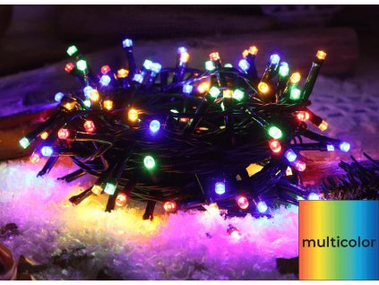 RGB vianočná svetelná reťaz 2+10m 3,6W 100 LED IP44