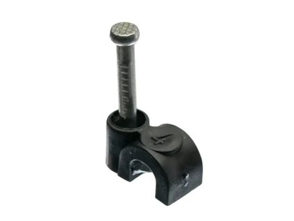 Okrúhle káblové príchytky 4mm s klincom čierne 100ks H.7002C pawbol