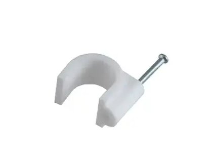 Okrúhle káblové príchytky 4mm s klincom biele 100ks H.7002A PAWBOL