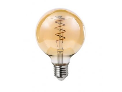 Stmievateľná dekoračná LED žiarovka E27 4W 2200K G80 filament amber PL4125