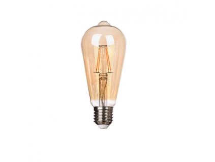 Dekoračná LED žiarovka E27 6W 2200K ST64 filament jantár PL1811
