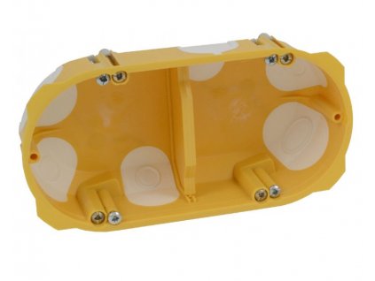 Zvukotesná dvojitá krabica do sadrokartónu ø138x40mm žltá KPL 64-40/2LD_NA