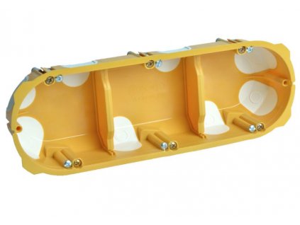 Zvukotesná trojitá krabica do sadrokartónu ø209x40mm žltá KPL 64-40/3LD_NA