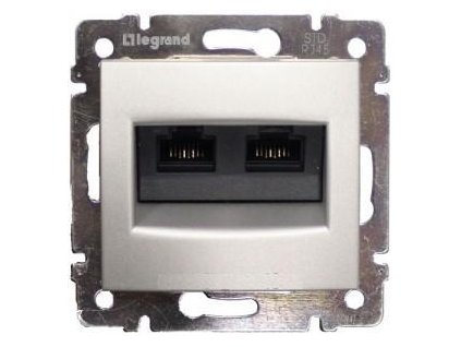 Dátová 2-zásuvka VALENA 2xRJ45 Cat.6e UTP hliník 770243