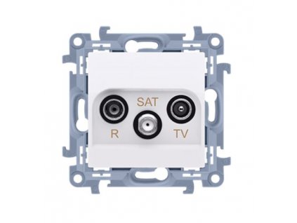Zásuvka TV-R-SAT KONTAKT SIMON 10 SS priebežná 10dB biela CASP.01/11