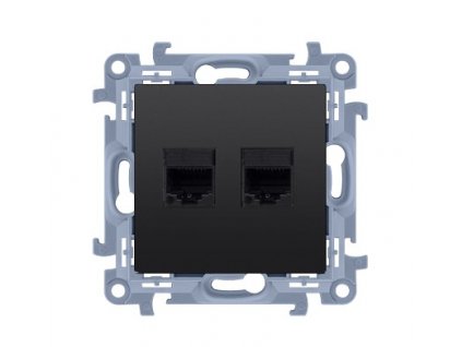Dátová 2-zásuvka KONTAKT SIMON 10 2xRJ45 cat.6e čierna C62.01/49