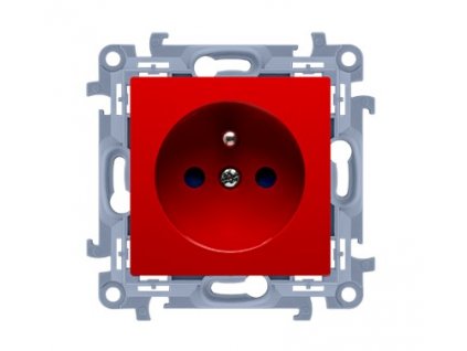 1-zásuvka bez rámčeka s clonkami KONTAKT SIMON 10 SS červená CGZ1Z.01/22