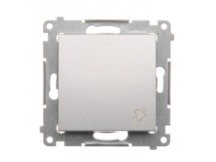 Zvončekové tlačidlo Simon54 PREMIUM/NATURE BS piktogram strieborné DD1.01/43