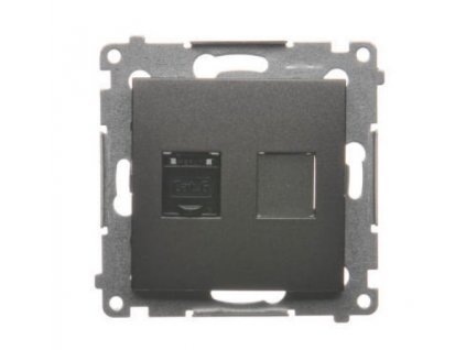 Dátová 1-zásuvka Simon54 PREMIUM/NATURE SS 1xRJ45 cat.6e antracit D61.01/48