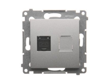 Dátová 1-zásuvka Simon54 PREMIUM/NATURE 1xRJ45 cat.6e strieborná D61.01/43
