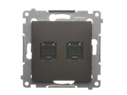 Dátová 2-zásuvka Simon54 PREMIUM/NATURE 2xRJ45 cat.6e hnedá D62.01/46