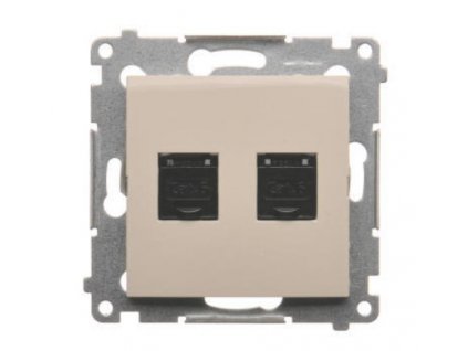 Dátová 2-zásuvka Simon54 PREMIUM/NATURE 2xRJ45 cat.6e béžová D62.01/41