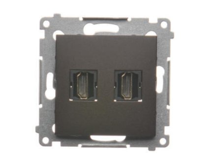 HDMI 2-zásuvka Simon54 PREMIUM/NATURE hnedá DGHDMI2.01/46