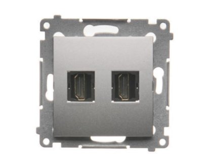 HDMI 2-zásuvka Simon54 PREMIUM/NATURE strieborná DGHDMI2.01/43