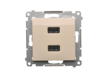 2xUSB-A zásuvková nabíjačka Simon54 PREMIUM/NATURE SS 2,1A béžová DC2USB.01/41