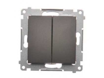 Tlačidlo dvojité 1/0+1/0 Simon54 PREMIUM/NATURE BS hnedé DP2.01/46