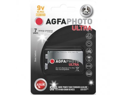 Ultra alkalická batéria 9V 6LF22 AGFAPHOTO