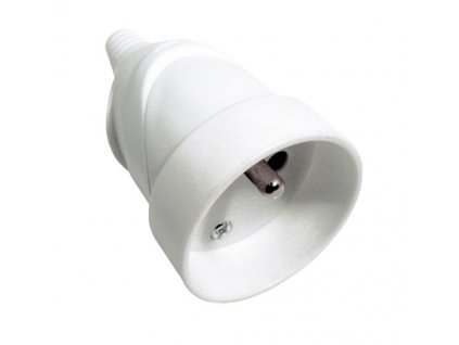 Spojovacia zásuvka PVC 16A/250V priama biela P53