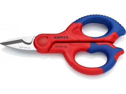 Elektrikárske nožnice s multi-komponentnými rukoväťami 155mm 95 05 155 SB KNIPEX