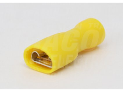 Žltá celoizolovaná Cu lisovacia dutinka 6,3x0,8mm 6mm² STCSH6