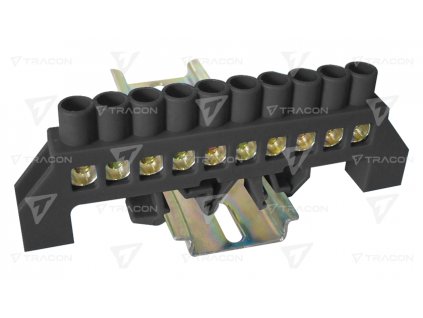 Izolovaný mostík na ochranné vodiče rozbočovací čierny "L10" NPE-BK8-10