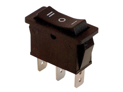 Kolískový prepínač 3-polohový (1-0-2) čierny 16A 250V TES-12