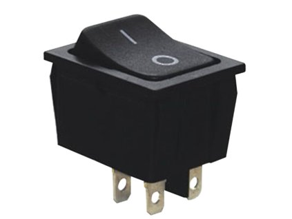Kolískový vypínač ON-OFF (0-1) čierny 16A 250V TES-53