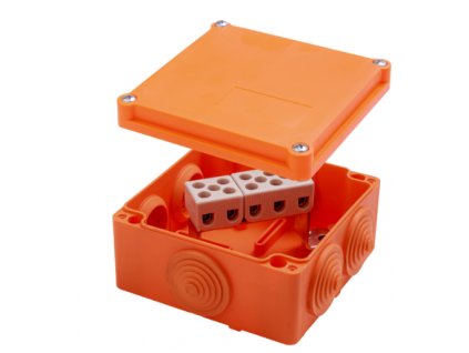 Protipožiarna krabica 105x105mm 10mm² 3P IP55 oranžová PO 105 3P/10 SEZ DK