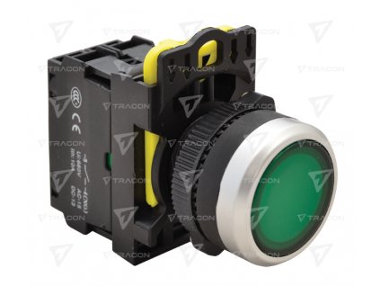 Podsvietené klasické tlačidlo 1xNO 5A 230V IP65 zelené NYG3-LG