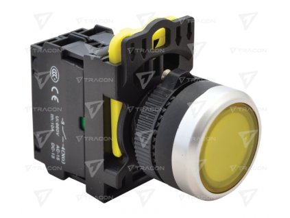 Podsvietené klasické tlačidlo 1xNO 5A 230V IP65 žlté NYG3-LY