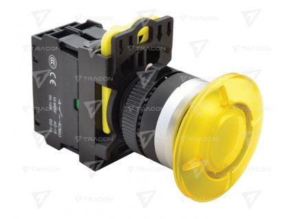 Podsvietené hríbové tlačidlo 1xNO 5A 230V IP65 žlté NYG3-MLY